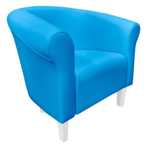 Fotel Milo D25 niebieski nogi 15 białe