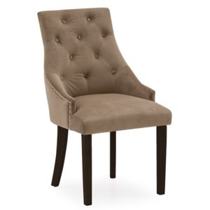 Set 2 scaune tapitate cu stofa, cu picioare de lemn "Hobbs Velvet" Cedar / Wenge, l50xA64xH98,5 cm