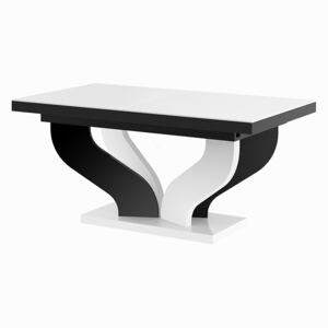 Rozkładany stół biało - czarny połysk - Tutto