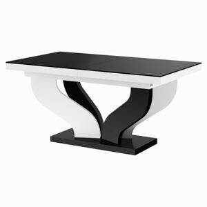 Rozkładany stół czarno - biały połysk - Tutto