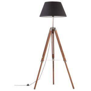 Brązowo-czarna regulowana lampa stojąca z drewna - EX199-Nostra