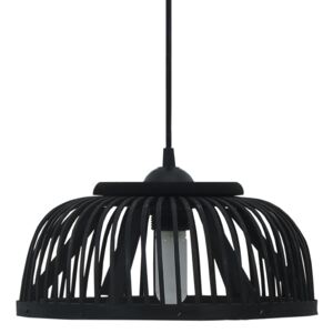 Czarna lampa wisząca z drewna wierzbowego - EX220-Breva