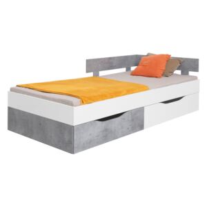 Łóżko Sigma SI16 L/P - Biały Lux + Beton