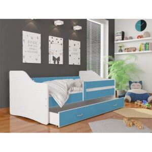 Łóżko z szufladą SWEETY 160x80cm, kolor biało-niebieski