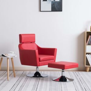 Fotel telewizyjny, czerwony, sztuczna skóra