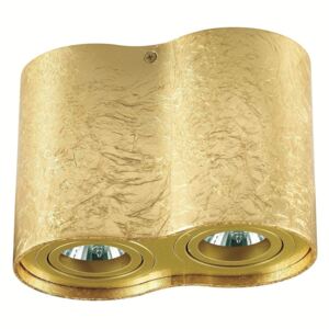 Piękna Lampa Plafon TUBA NERO 2L GOLD Nowoczesne Oświetlenie LED Auhilon