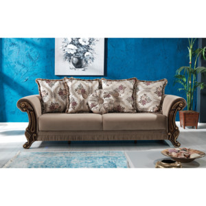 Sofa tapicerowana Pasa K1, rozkładana, 3-osobowa, dł.244 x szer.96 x wys.83 cm - beżowa