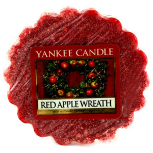 Wosk do lampy aromatycznej Yankee Candle Wieniec z czerwonych jabłek, czas trwania zapachu do 8 godzin