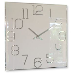 Duży zegar ścienny biały DIGIT 50cm
