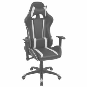 Rozkładane krzesło biurowe, sportowe, sztuczna skóra, białe