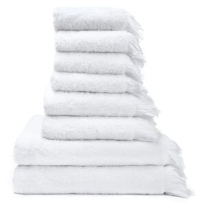 Zestaw 8 białych ręczników ze 100% bawełny Bonami