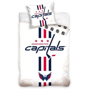 Pościel bawełniana NHL Washington Capitals White, 140 x 200 cm, 70 x 90 cm