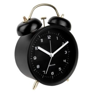 Czarny budzik Karlsson Classic Bell, ⌀ 14 cm