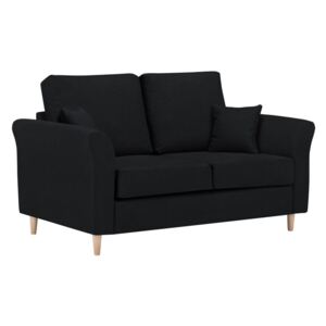 Czarna sofa 2-osobowa Kooko Home Smooth