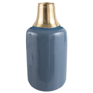 Niebieski wazon z detalem w złotej barwie PT LIVING Shine, wys. 33 cm