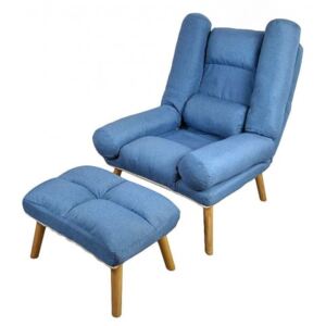 Fotel wypoczynkowy Dior - Uszak skandynawski - błękitny