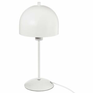 Lampa stołowa z kloszem, metalowa, dekoracyjna, kolor biały, Atmosphera