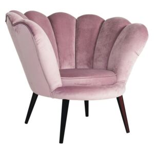 Fotel muszelka do salonu Muse II różowy welur