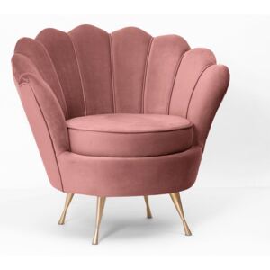 Fotel tapicerowany SHELLI velvet różowy