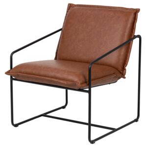SELSEY Krzesło z ekoskóry Aeza brązowe