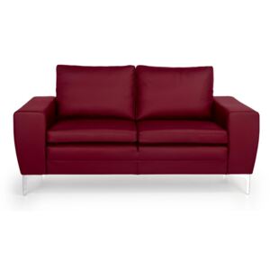 Czerwona 2-osobowa sofa skórzana Softnord Twigo