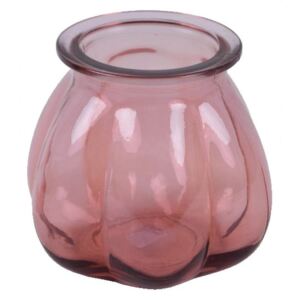 Różowy wazon ze szkła z recyklingu Ego Dekor Tangerine, wys. 16 cm