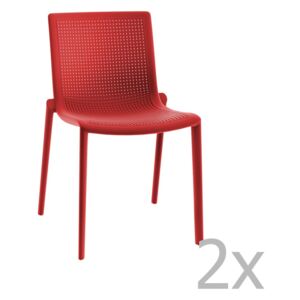 Zestaw 2 czerwonych krzeseł ogrodowych Resol Beekat Simple