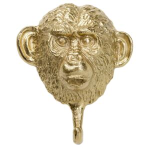 Wieszak ścienny Monkey 21x26 cm złoty