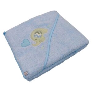 Dziecięcy ręcznik kąpielowy Blue Kids niebieski słoń niebieski 100x100 cm