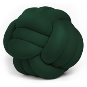 Ciemnozielona poduszka Knot Decorative Cushion Velvet Effect, ⌀ 30 cm