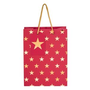 Czerwona torebka prezentowa Butlers Gwiazdki, wys. 9,2 cm