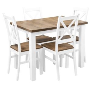Stół + 4 Krzesła do Kuchni Jadalni 100x70 Brąz