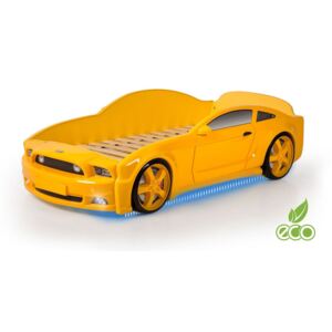 Łóżko samochód MEBELEV MG 3D full, żółty, 51x84x184,5 cm