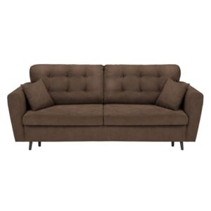 Brązowa 3-osobowa sofa rozkładana ze schowkiem Cosmopolitan Design Lyon
