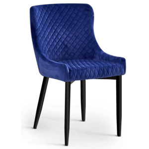 Krzesło LOGANO VELEVET niebieski/ noga czarna