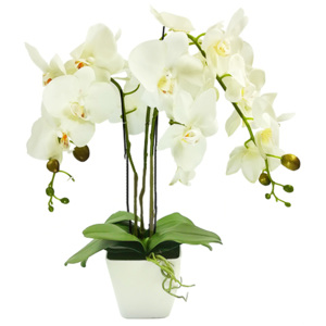 Sztuczny STORCZYK kwiatek kwiat orchidea biała