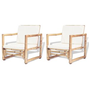 Krzesła ogrodowe, 2 szt, bambus, 60x65x72 cm