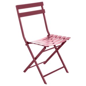Krzesło ogrodowe, składane, na balkon, kolor czerwony marsala