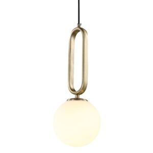 White Ball Oval lampa wisząca biała kula 15cm