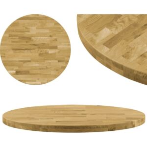 Okrągły blat PERVOI do stolika z litego drewna dębowego, 44mm, 500mm