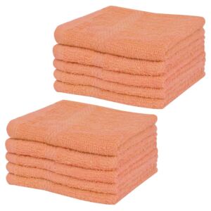 Ręczniki, 10 szt., bawełna 360 g/m², 30x30 cm, brzoskwiniowe