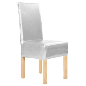 Proste, elastyczne pokrowce na krzesła, 6 szt., srebrne