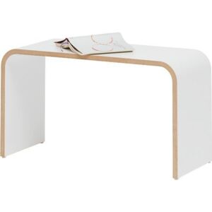Minimalistyczna biała ławka o nowoczesnym designie