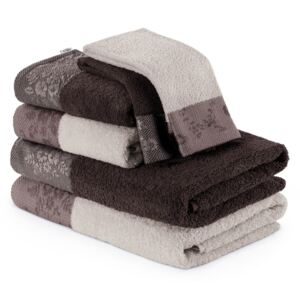 Zestaw 6 brązowych ręczników AmeliaHome