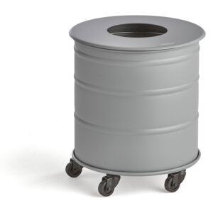 Pojemnik na odpady BROOKLYN MINI z pokrywą, Ø 400x450 mm, szary