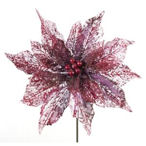 DecoKing - Dekoracyjny Kwiat Bordowy Metaliczny