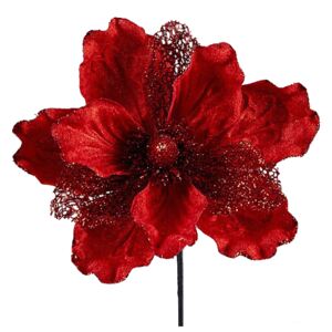 DecoKing - Dekoracyjny Kwiat Czerwony Błyszczący