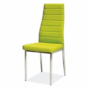 SELSEY Krzesło tapicerowane Lastad zielone na błyszczącej podstawie