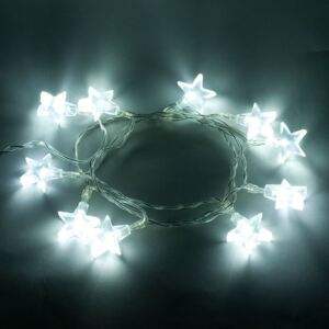 DecoLED Oświetlenie świąteczne Gwiazdy - 1,8 m, zimna biel, baterie