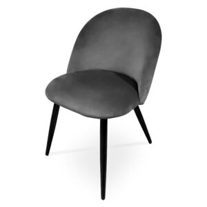 Bettso Stylowe krzesło tapicerowane SOLO - ciemny szary / noga czarna